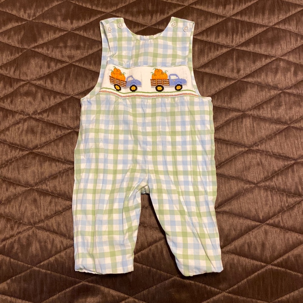 Anavini Boys Thanksgiving Pumpkin Truck Longtail size 6 months